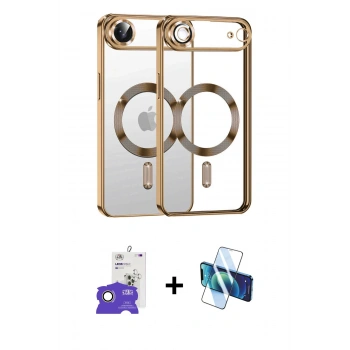 MARSİLYAN™- iPhone 17 Air Kılıf Nova Işık Özel Seri - Siyah 3D Antistatik Seramik Nano Ekran Koruyucu + Bilvis Titan Kamera Lens - GD