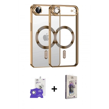 MARSİLYAN™- iPhone 17 Air Kılıf Nova Işık Özel Seri - Siyah Bilvis 3D Cam Ekran Koruyucu + Bilvis Titan Kamera Lens - GS