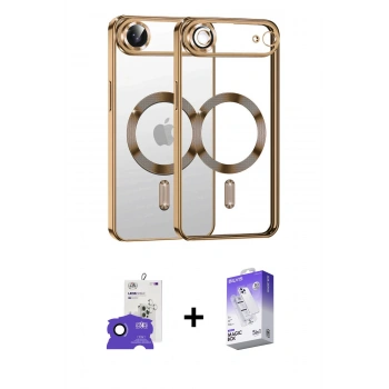 MARSİLYAN™- iPhone 17 Air Kılıf Nova Işık Özel Seri - Siyah Bilvis 5in1 3D Magic Cam Ekran Koruyucu + Bilvis Titan Kamera Lens - LT