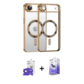 MARSİLYAN™- iPhone 17 Air Kılıf Nova Işık Özel Seri - Siyah Bilvis 5in1 5D Magic Hayalet Cam Ekran Koruyucu + Bilvis Titan Kamera Lens - LT