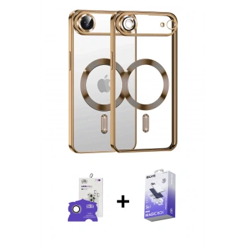 MARSİLYAN™- iPhone 17 Air Kılıf Nova Işık Özel Seri - Siyah Bilvis 5in1 5D Magic Hayalet Cam Ekran Koruyucu + Bilvis Titan Kamera Lens - GD