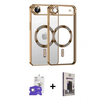 MARSİLYAN™- iPhone 17 Air Kılıf Nova Işık Özel Seri - Siyah Bilvis Hayalet Cam Ekran Koruyucu + Bilvis Titan Kamera Lens - GS
