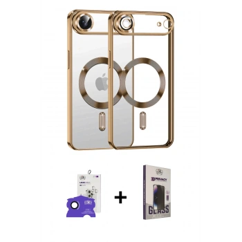 MARSİLYAN™- iPhone 17 Air Kılıf Nova Işık Özel Seri - Siyah Bilvis Hayalet Cam Ekran Koruyucu + Bilvis Titan Kamera Lens - LT