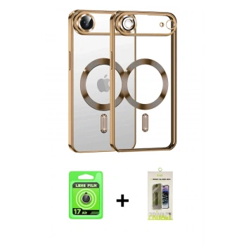 MARSİLYAN™- iPhone 17 Air Kılıf Nova Işık Özel Seri - Siyah Joko Magic 5D Hayalet Cam + Raze Metal Kamera Lens - GD