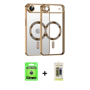 MARSİLYAN™- iPhone 17 Air Kılıf Nova Işık Özel Seri - Siyah Joko Magic 5D Hayalet Cam + Raze Metal Kamera Lens - GS