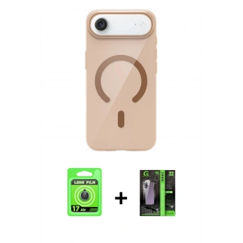 MARSİLYAN™- iPhone 17 Air Kılıf Pusula Form Özel Seri - Şeffaf 360 Full Body Arka Koruyucu + Raze Metal Kamera Lens - MI