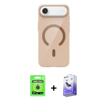 MARSİLYAN™- iPhone 17 Air Kılıf Pusula Form Özel Seri - Siyah Bilvis 5in1 5D Magic Hayalet Cam Ekran Koruyucu + Raze Metal Kamera Lens - GD