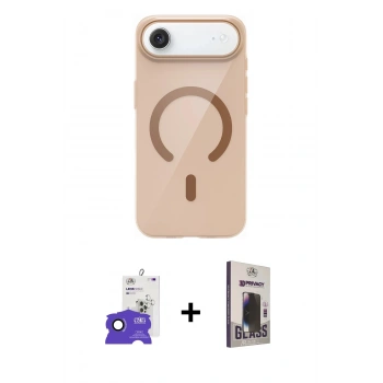MARSİLYAN™- iPhone 17 Air Kılıf Pusula Form Özel Seri - Siyah Bilvis Hayalet Cam Ekran Koruyucu + Bilvis Titan Kamera Lens - SH