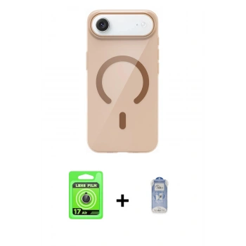 MARSİLYAN™- iPhone 17 Air Kılıf Pusula Form Özel Seri - Siyah Joko Magic 5D Cam + Raze Metal Kamera Lens - GD