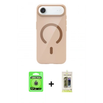 MARSİLYAN™- iPhone 17 Air Kılıf Pusula Form Özel Seri - Siyah Joko Magic 5D Hayalet Cam + Raze Metal Kamera Lens - GD