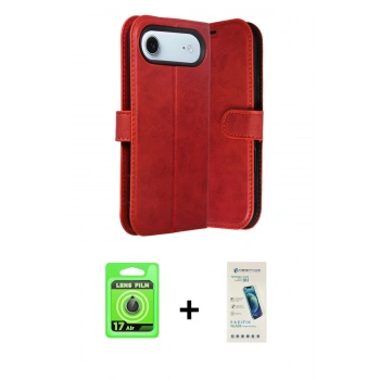 MARSİLYAN™- iPhone 17 Air Kılıf Siluet Işık Serisi - Şeffaf Pasifik Cam Ekran Koruyucu + Raze Metal Kamera Lens - MI
