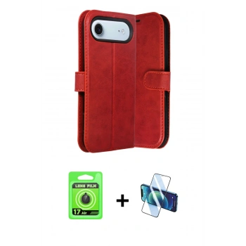 MARSİLYAN™- iPhone 17 Air Kılıf Siluet Işık Serisi - Siyah 3D Antistatik Seramik Nano Ekran Koruyucu + Raze Metal Kamera Lens - SH