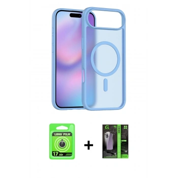 MARSİLYAN™- iPhone 17 Air Kılıf Siluet Minimal Prime - Şeffaf 360 Full Body Arka Koruyucu + Raze Metal Kamera Lens - GS