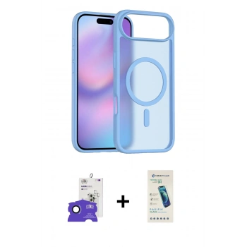MARSİLYAN™- iPhone 17 Air Kılıf Siluet Minimal Prime - Şeffaf Pasifik Cam Ekran Koruyucu + Bilvis Titan Kamera Lens - LT