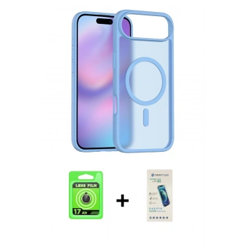 MARSİLYAN™- iPhone 17 Air Kılıf Siluet Minimal Prime - Şeffaf Pasifik Cam Ekran Koruyucu + Raze Metal Kamera Lens - GD