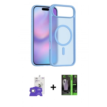 MARSİLYAN™- iPhone 17 Air Kılıf Siluet Minimal Prime - Siyah 360 Mat Full Body Arka Koruyucu + Bilvis Titan Kamera Lens - GS