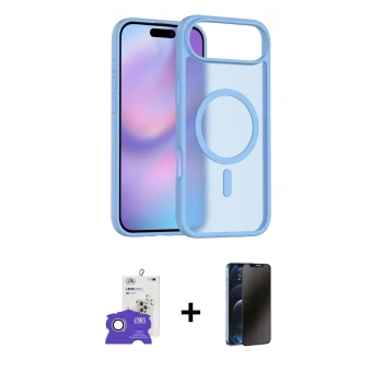 MARSİLYAN™- iPhone 17 Air Kılıf Siluet Minimal Prime - Siyah 3D Antistatik Hayalet Cam Ekran Koruyucu + Bilvis Titan Kamera Lens - GS