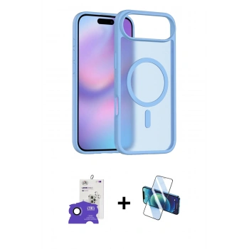 MARSİLYAN™- iPhone 17 Air Kılıf Siluet Minimal Prime - Siyah 3D Antistatik Seramik Nano Ekran Koruyucu + Bilvis Titan Kamera Lens - SH
