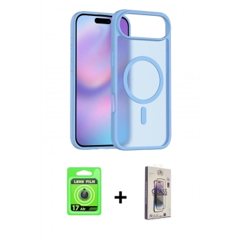 MARSİLYAN™- iPhone 17 Air Kılıf Siluet Minimal Prime - Siyah Bilvis 3D Cam Ekran Koruyucu + Raze Metal Kamera Lens - MI