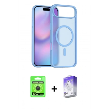 MARSİLYAN™- iPhone 17 Air Kılıf Siluet Minimal Prime - Siyah Bilvis 5in1 3D Magic Cam Ekran Koruyucu + Raze Metal Kamera Lens - SH