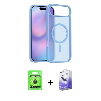 MARSİLYAN™- iPhone 17 Air Kılıf Siluet Minimal Prime - Siyah Bilvis 5in1 5D Magic Hayalet Cam Ekran Koruyucu + Raze Metal Kamera Lens - SH