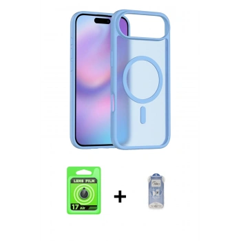 MARSİLYAN™- iPhone 17 Air Kılıf Siluet Minimal Prime - Siyah Joko Magic 5D Cam + Raze Metal Kamera Lens - MI
