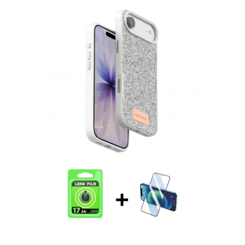 MARSİLYAN™- iPhone 17 Air Kılıf Vadi Klasik Serisi - Siyah 3D Antistatik Seramik Nano Ekran Koruyucu + Raze Metal Kamera Lens - MI