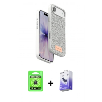 MARSİLYAN™- iPhone 17 Air Kılıf Vadi Klasik Serisi - Siyah Bilvis 5in1 5D Magic Hayalet Cam Ekran Koruyucu + Raze Metal Kamera Lens - GS