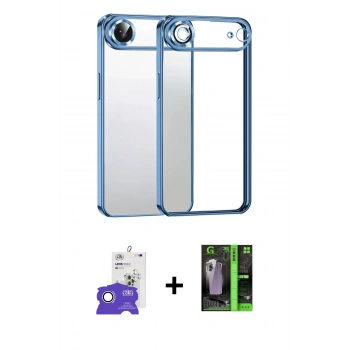 MARSİLYAN™- iPhone 17 Air Kılıf Vadi Minimal - Şeffaf 360 Full Body Arka Koruyucu + Bilvis Titan Kamera Lens - GS