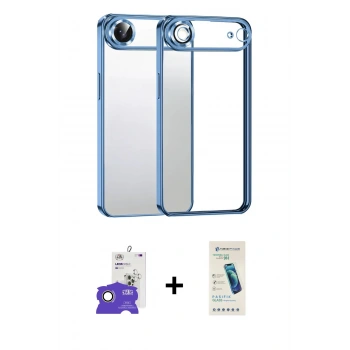 MARSİLYAN™- iPhone 17 Air Kılıf Vadi Minimal - Şeffaf Pasifik Cam Ekran Koruyucu + Bilvis Titan Kamera Lens - GD
