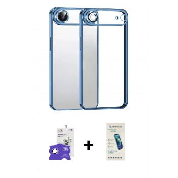 MARSİLYAN™- iPhone 17 Air Kılıf Vadi Minimal - Şeffaf Pasifik Cam Ekran Koruyucu + Bilvis Titan Kamera Lens - GS