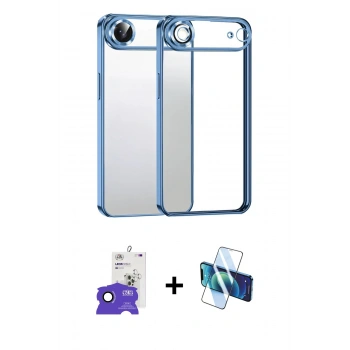 MARSİLYAN™- iPhone 17 Air Kılıf Vadi Minimal - Siyah 3D Antistatik Seramik Nano Ekran Koruyucu + Bilvis Titan Kamera Lens - SH