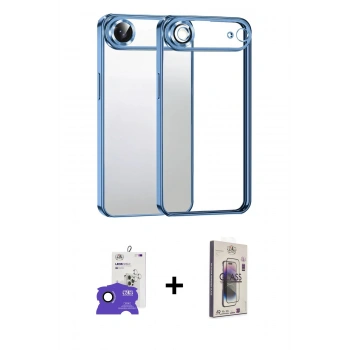MARSİLYAN™- iPhone 17 Air Kılıf Vadi Minimal - Siyah Bilvis 3D Cam Ekran Koruyucu + Bilvis Titan Kamera Lens - SH