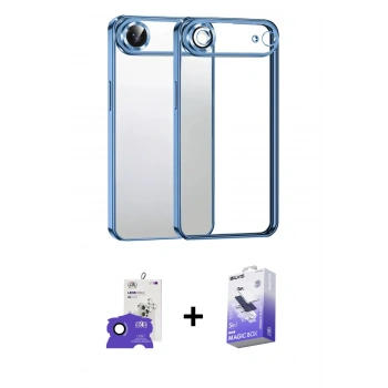 MARSİLYAN™- iPhone 17 Air Kılıf Vadi Minimal - Siyah Bilvis 5in1 5D Magic Hayalet Cam Ekran Koruyucu + Bilvis Titan Kamera Lens - LT