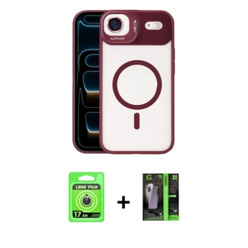 MARSİLYAN™- iPhone 17 Air Kılıf Yadigar Asil Koleksiyonu - Şeffaf 360 Full Body Arka Koruyucu + Raze Metal Kamera Lens - GS