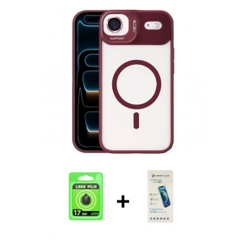 MARSİLYAN™- iPhone 17 Air Kılıf Yadigar Asil Koleksiyonu - Şeffaf Pasifik Cam Ekran Koruyucu + Raze Metal Kamera Lens - SH