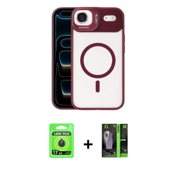 MARSİLYAN™- iPhone 17 Air Kılıf Yadigar Asil Koleksiyonu - Siyah 360 Mat Full Body Arka Koruyucu + Raze Metal Kamera Lens - SH