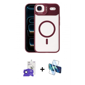 MARSİLYAN™- iPhone 17 Air Kılıf Yadigar Asil Koleksiyonu - Siyah 3D Antistatik Cam Ekran Koruyucu + Bilvis Titan Kamera Lens - LT