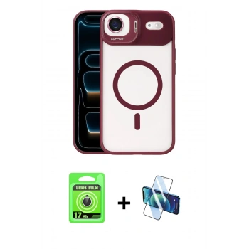 MARSİLYAN™- iPhone 17 Air Kılıf Yadigar Asil Koleksiyonu - Siyah 3D Antistatik Seramik Nano Ekran Koruyucu + Raze Metal Kamera Lens - GS