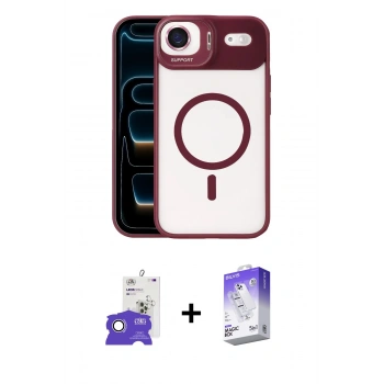 MARSİLYAN™- iPhone 17 Air Kılıf Yadigar Asil Koleksiyonu - Siyah Bilvis 5in1 3D Magic Cam Ekran Koruyucu + Bilvis Titan Kamera Lens - GS