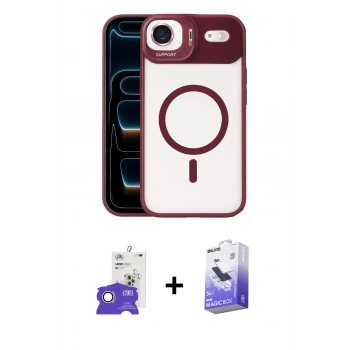 MARSİLYAN™- iPhone 17 Air Kılıf Yadigar Asil Koleksiyonu - Siyah Bilvis 5in1 5D Magic Hayalet Cam Ekran Koruyucu + Bilvis Titan Kamera Lens - GS