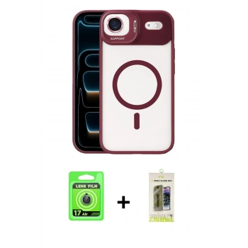 MARSİLYAN™- iPhone 17 Air Kılıf Yadigar Asil Koleksiyonu - Siyah Joko Magic 5D Hayalet Cam + Raze Metal Kamera Lens - MI