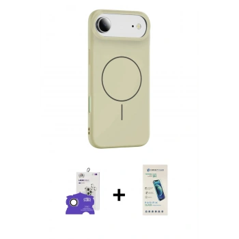 MARSİLYAN™- iPhone 17 Air Kılıf Yankı Form Serisi - Şeffaf Pasifik Cam Ekran Koruyucu + Bilvis Titan Kamera Lens - GD