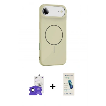 MARSİLYAN™- iPhone 17 Air Kılıf Yankı Form Serisi - Şeffaf Pasifik Cam Ekran Koruyucu + Bilvis Titan Kamera Lens - SH