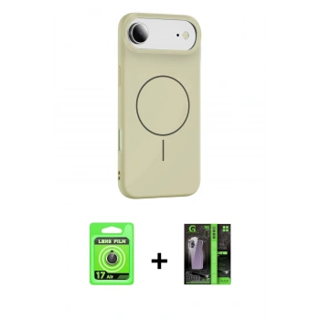 MARSİLYAN™- iPhone 17 Air Kılıf Yankı Form Serisi - Siyah 360 Mat Full Body Arka Koruyucu + Raze Metal Kamera Lens - GD