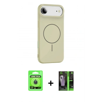 MARSİLYAN™- iPhone 17 Air Kılıf Yankı Form Serisi - Siyah 360 Mat Full Body Arka Koruyucu + Raze Metal Kamera Lens - MI