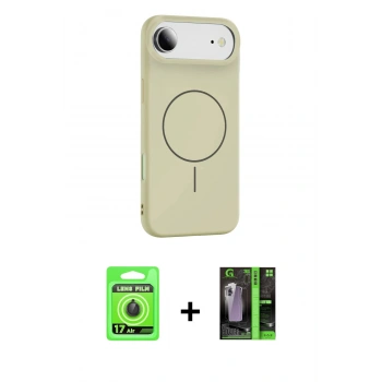 MARSİLYAN™- iPhone 17 Air Kılıf Yankı Form Serisi - Siyah 360 Mat Full Body Arka Koruyucu + Raze Metal Kamera Lens - SH
