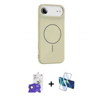 MARSİLYAN™- iPhone 17 Air Kılıf Yankı Form Serisi - Siyah 3D Antistatik Cam Ekran Koruyucu + Bilvis Titan Kamera Lens - SH