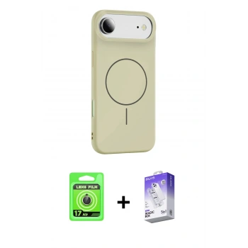 MARSİLYAN™- iPhone 17 Air Kılıf Yankı Form Serisi - Siyah Bilvis 5in1 3D Magic Cam Ekran Koruyucu + Raze Metal Kamera Lens - GD