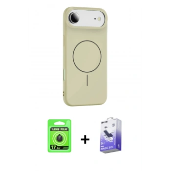 MARSİLYAN™- iPhone 17 Air Kılıf Yankı Form Serisi - Siyah Bilvis 5in1 5D Magic Hayalet Cam Ekran Koruyucu + Raze Metal Kamera Lens - SH